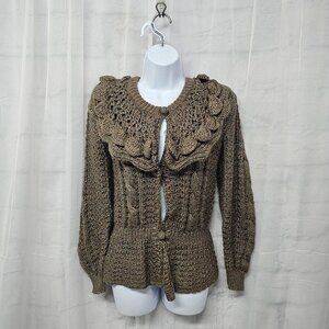 Elegant Brown Knit Women's Sweater